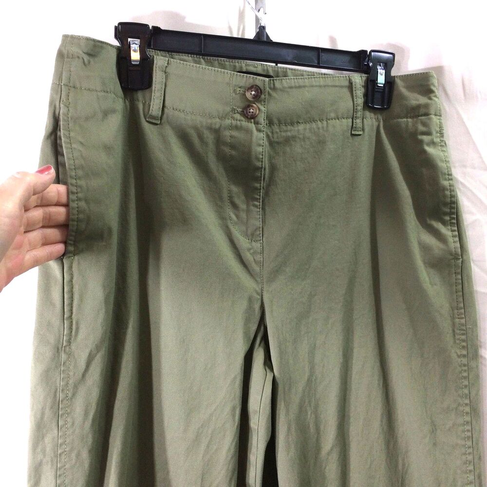Talbots New England Chino Pants Olive Green Size 10 Cotton Stretch Mid Rise - Picture 3 of 5